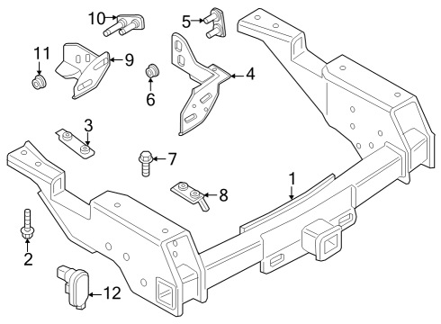 2023 Ford F-350 Super Duty Trailer Hitch Components Diagram