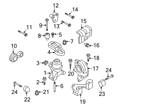 2007 Ford Fusion Engine & Trans Mounting Diagram 2 - Thumbnail