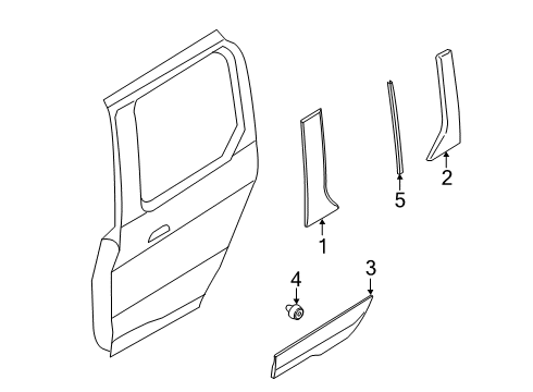 2020 Ford Transit Connect Moulding - Door Outside Diagram for DT1Z-1720938-BA