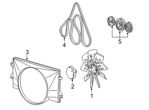 1997 Ford E-250 Econoline Cooling System, Belts & Pulleys Diagram 2 - Thumbnail