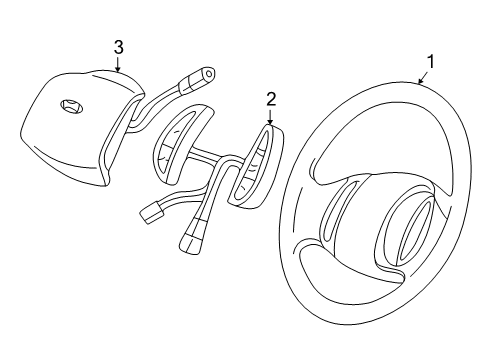 1999 Ford Expedition Steering Column, Steering Wheel & Trim Diagram