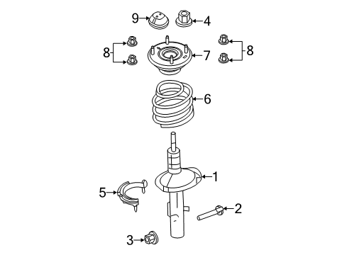 2013 Ford Flex Struts & Components - Front Diagram