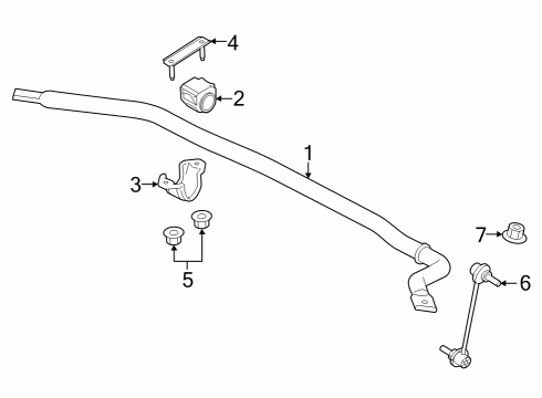 2023 Ford F-150 Lightning Stabilizer Bar & Components - Front Diagram