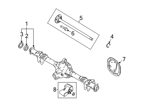 2014 Ford Mustang Axle & Differential - Rear Diagram