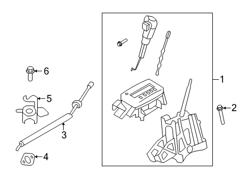 2008 Mercury Mariner Selector Lever Control Cable Assembly Diagram for 8M6Z-7E395-A