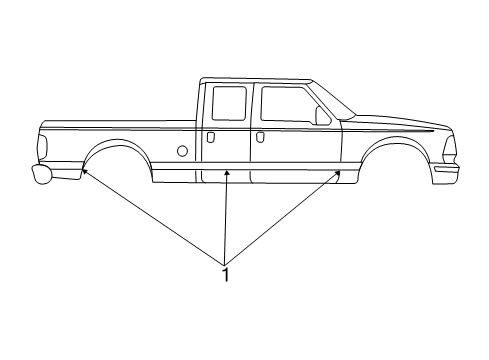 2004 Ford F-250 Super Duty Decal - Stripe Diagram for 2C3Z-2520001-BAA