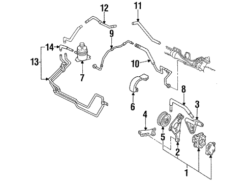 1994 Ford Probe Hose Assembly Pump To Steer Diagram for F42Z3A719D