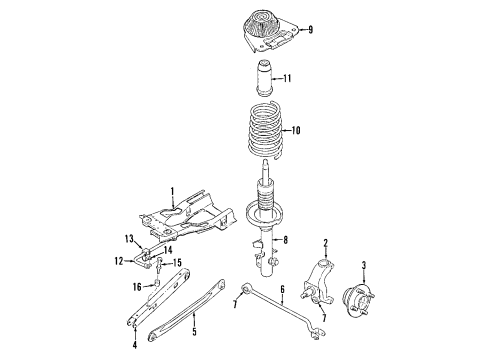 2002 Mercury Cougar Arm Assy - Rear Suspension Trailing Diagram for XS8Z-5500-AA