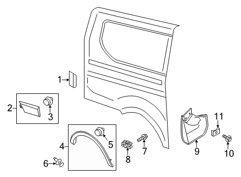 2015 Ford Transit-350 HD Exterior Trim - Side Panel Diagram 4 - Thumbnail