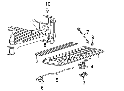 1999 Ford F-150 Tail Gate, Body Diagram 1 - Thumbnail