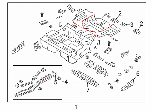 2014 Ford Fusion Rear Floor & Rails Diagram 3 - Thumbnail