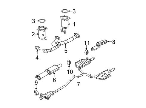 2010 Ford Fusion Catalytic Converter Assembly Diagram for AE5Z-5E213-B