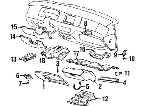 1996 Lincoln Town Car Knob And Element - Cigar Lighter Diagram for E8OY-15052-A