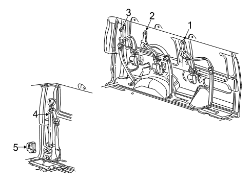 2004 Ford E-150 Rear Seat Belts Diagram 2 - Thumbnail