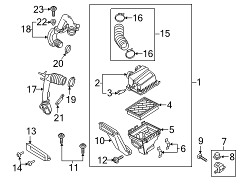 2017 Ford Edge Tube - Air Cleaner Intake Diagram for F2GZ-9C675-B