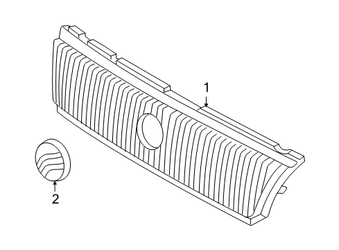 2007 Mercury Milan Radiator Grille Emblem Assembly Diagram for 6N7Z-8213-A