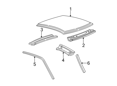 2002 Ford F-150 Roof & Components Diagram