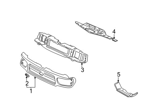 2001 Ford Explorer Grille & Components Diagram