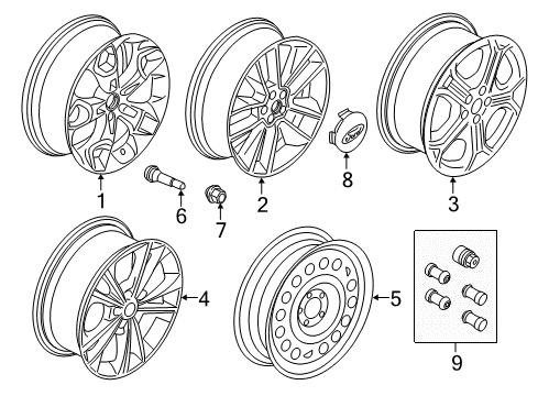 2017 Ford Escape Wheels & Trim Diagram 3 - Thumbnail