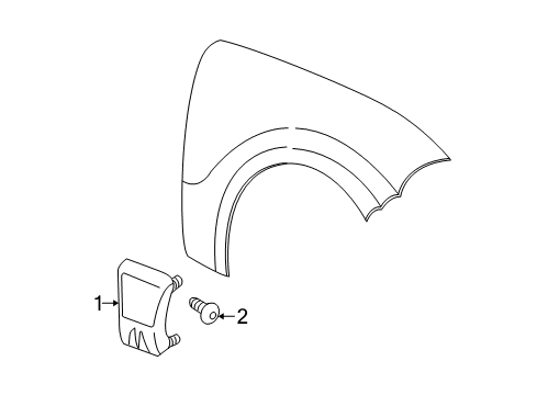 2003 Mercury Mountaineer Moulding Assembly - Fender Diagram for 1L2Z-16A039-EA