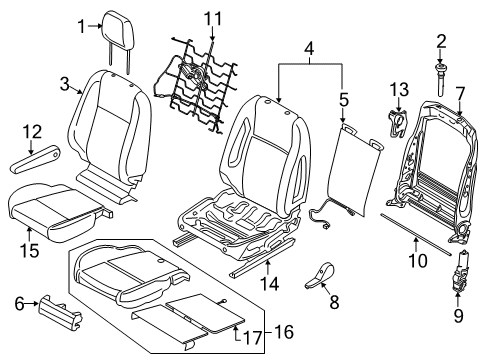 2020 Ford Transit-250 Armrest Assembly Diagram for CK4Z-99644A23-BA