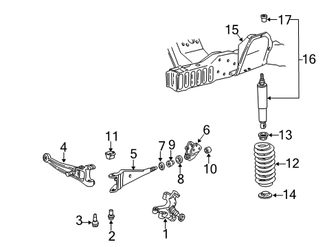 1997 Ford E-150 Econoline Club Wagon Kit - Shock Absorber Diagram for 5U2Z-18V124-ASA