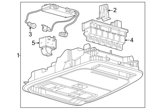 2024 Ford F-250 Super Duty Overhead Console Diagram