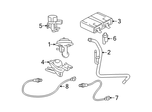 2007 Mercury Mariner Tube - EGR Valve To Exhaust Manifld Diagram for 2L8Z-9D477-AA