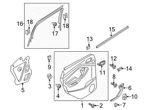 2017 Ford Escape Panel Assembly - Door Trim Diagram for CJ5Z-7827407-CE