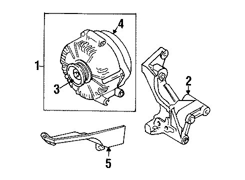 1998 Ford Taurus REMAN ALTERNATOR ASY Diagram for 4U2Z-10V346-EVRM