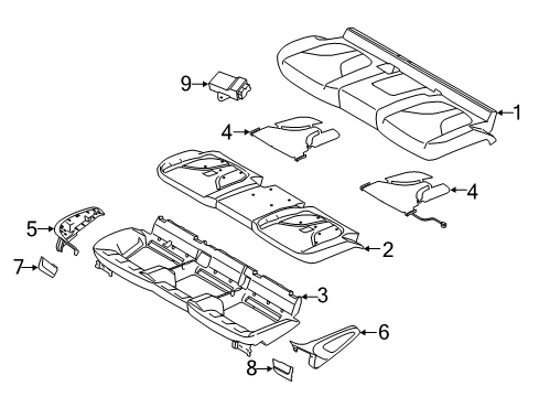 2018 Lincoln MKC Rear Seat Cushion Pad Diagram for EJ7Z-7863840-B