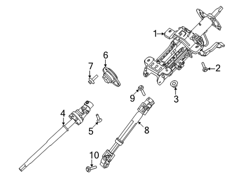 2022 Ford F-150 Steering Column & Wheel, Steering Gear & Linkage Diagram 6 - Thumbnail