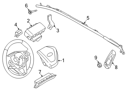 2017 Ford Edge Air Bag Components Diagram 1 - Thumbnail