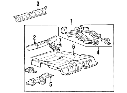 1987 Ford Taurus Member Assembly Floor Cross Diagram for E6DZ7410780A