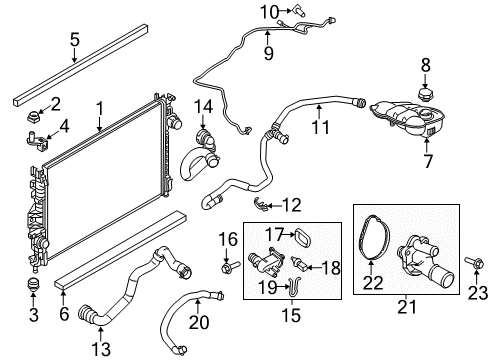 2013 Ford Focus Radiator & Components Diagram 3 - Thumbnail