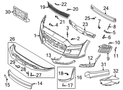 2022 Ford Mustang ISOLATOR ASY - BUMPER BAR Diagram for KR3Z-17C882-A