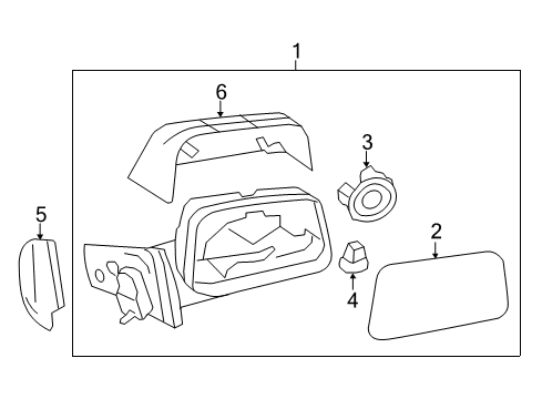 2011 Ford Edge Mirror Assembly - Rear View Outer Diagram for BT4Z-17682-FAPTM