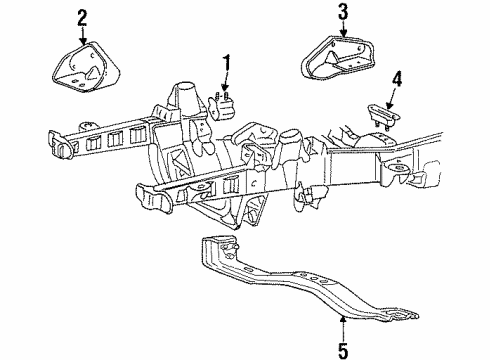 2000 Mercury Mountaineer Engine & Trans Mounting Diagram