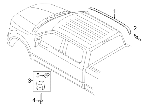 2023 Ford F-250 Super Duty Exterior Trim - Cab Diagram 3 - Thumbnail