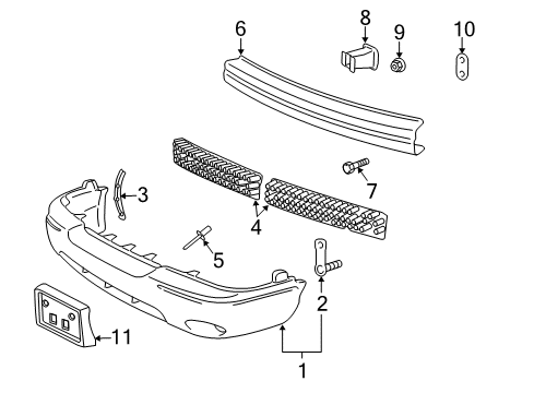 2004 Mercury Marauder Front Bumper Diagram