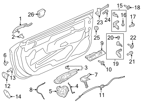 2024 Ford Mustang SHIELD - DOOR LOCK Diagram for PR3Z-6321979-A