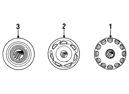 1992 Mercury Sable Wheel Cover Diagram for F24Y1130E