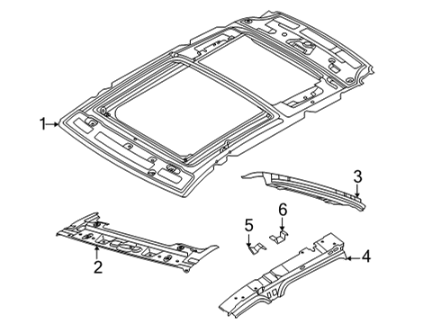 2022 Lincoln Corsair Roof & Components Diagram