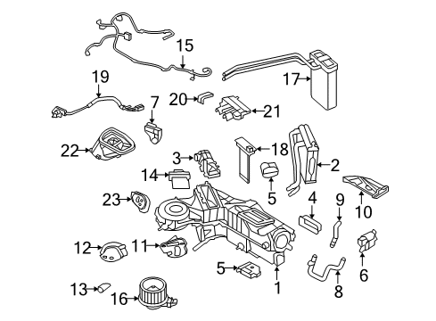 2008 Ford F-350 Super Duty A/C Evaporator & Heater Components Diagram