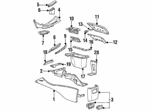 1995 Ford Thunderbird Holder Cup Diagram for F5SZ6313530AAA