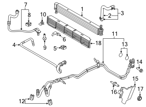 2014 Ford F-150 Tube - Oil Cooler Diagram for BL3Z-7B028-A