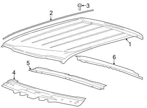 2024 Ford F-350 Super Duty Roof & Components Diagram 2 - Thumbnail