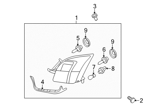 2008 Mercury Milan Headlamp Assembly Diagram for 6N7Z-13008-AC