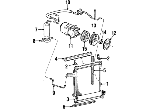 2000 Mercury Mountaineer A/C Condenser, Compressor & Lines Diagram