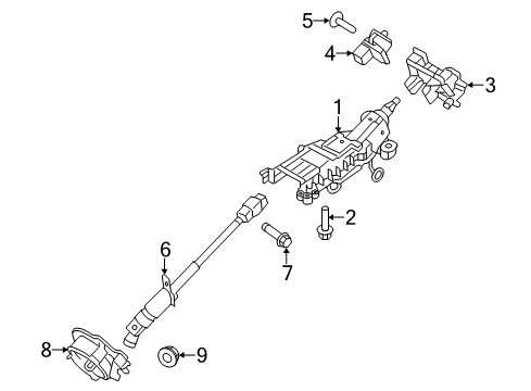 2012 Ford Taurus Column Assembly - Steering Diagram for BG1Z-3C529-D